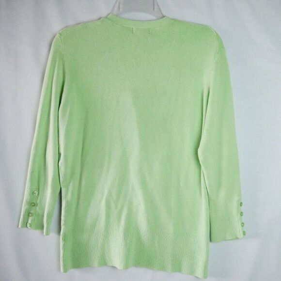 George Woman's Size L (12/14) Green Lightweight Button Up Cardigan 3/4 Sleeve - Picture 6 of 11